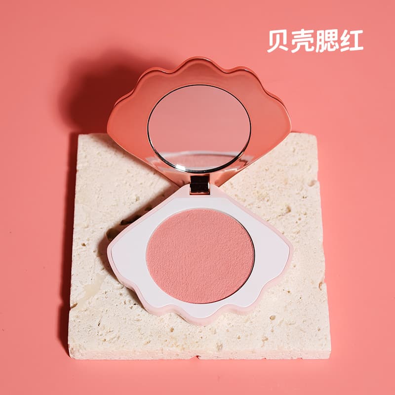 New Shell Single-Color Blush Highlighter Contour Palette Nose Shadow Contour Powder Small V-Face Side Shadow Blush Embossed