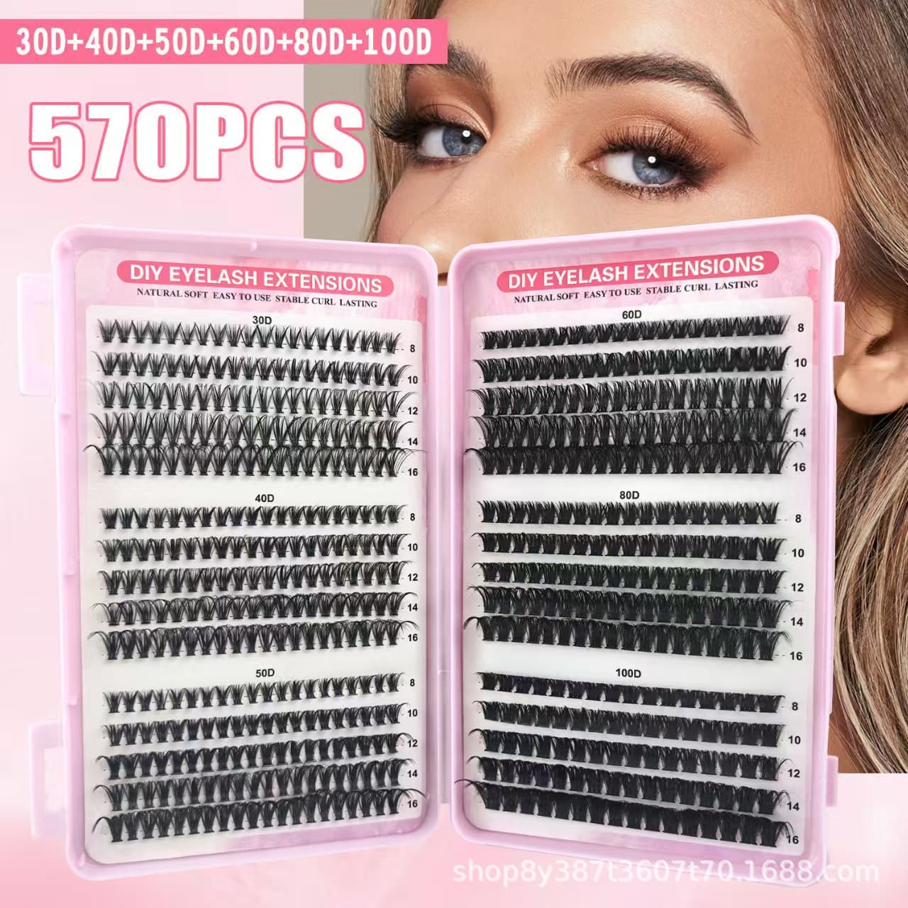 30P40P cross-border hot-melt false eyelashes with segmented self-grafting thick natural stage hair false eyelashes