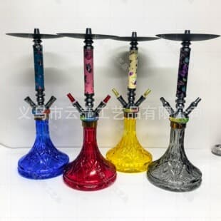 New Wholesale Medium Nightclub Bar Double Hose Arabic Hookah Metal Aluminum Alloy Hookah Large Smoke