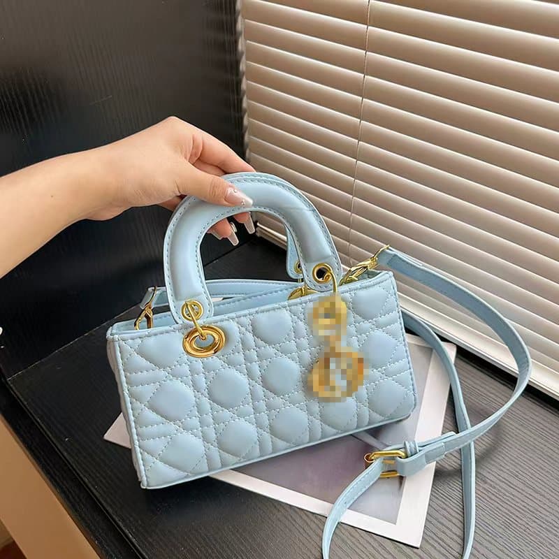 2026 Women's New Fashion Classic Versatile Lady Dior Bag Diamond Quilted Embroidered Handheld Crossbody Bag