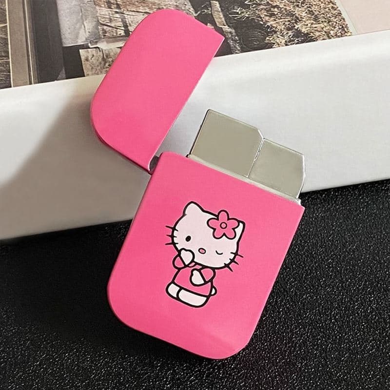 【Drop Shipping】Pink Flame Lighter, Internet-Famous Pink KT Cat Lighter, Lighter for Girls