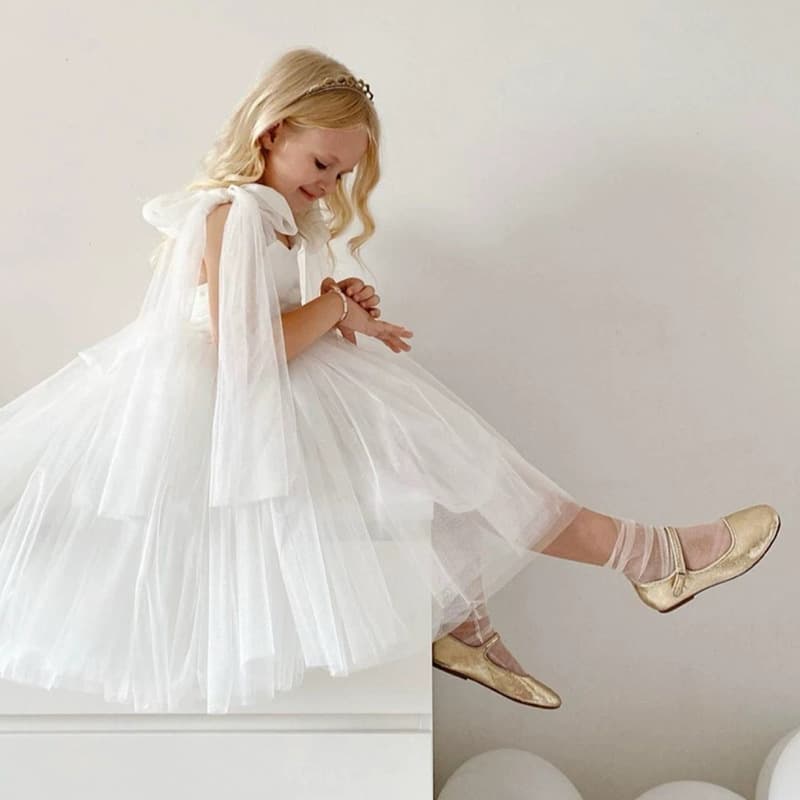 Cross-border Girls Tulle Princess Dress Birthday Party Gown Piano Runway Performance Costume European American Foreign Trade Children's Dress