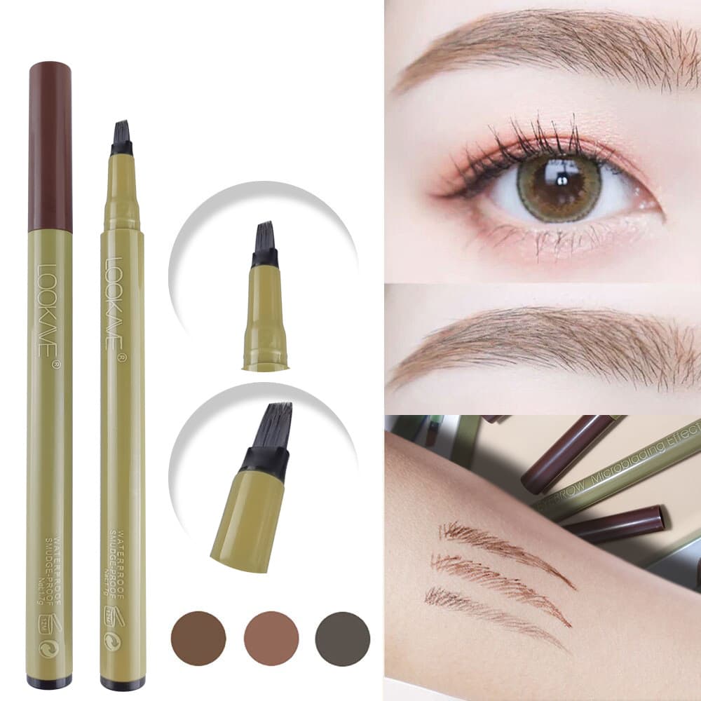 LOOKAVE Water Eyebrow Pencil 3D Micro-Sculpting Liquid Soft Bristle Carving Eyebrow Pencil Smudge-Proof Quick-Dry Easy to Remove Cross-Border Hot Sale