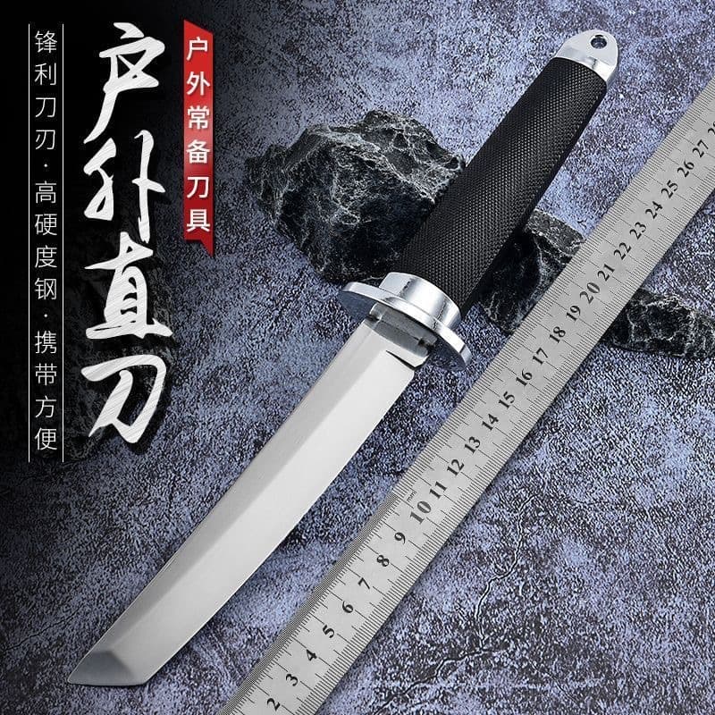 Camping Outdoor Straight Knife Field Tactical Survival Knife Full Tang Blade Sanmei Japanese Style Portable Camping Tactical Knife