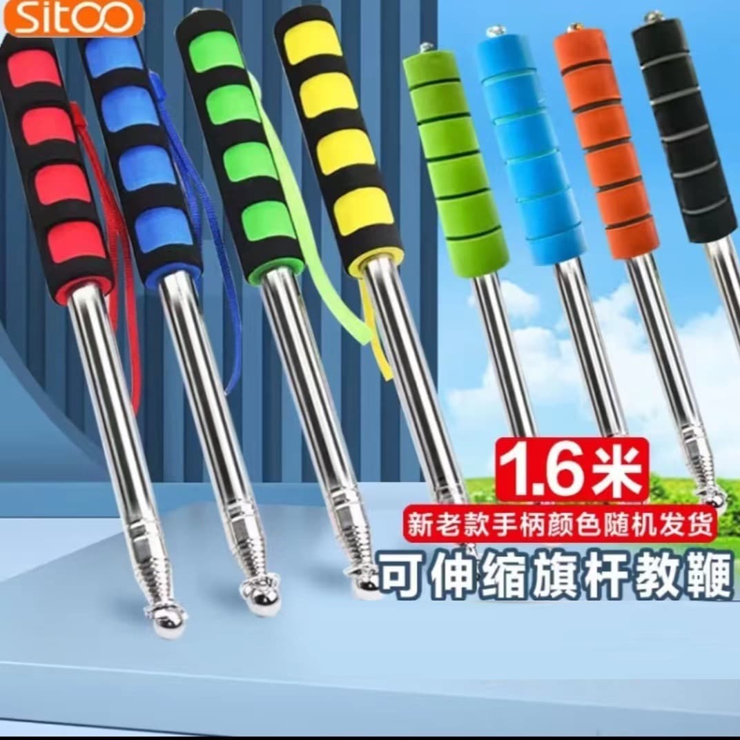 Tour Guide Flagpole 1.2m 1.6m 2m Stainless Steel Telescopic Flagpole Pointer Stick Teaching Rod Stainless Steel Flagpole