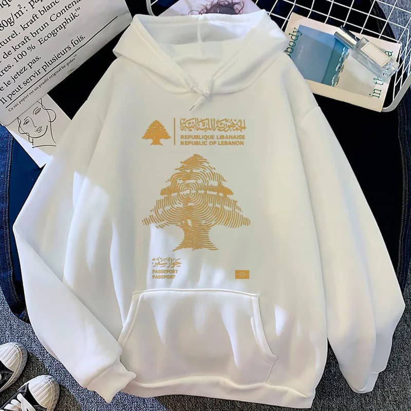 [Cross-border European code] Lebanon hoodie printed design ndy winter pattern