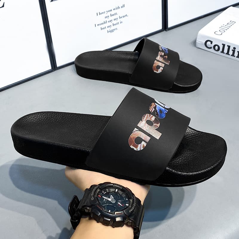 Men's Slippers for Outdoor Wear, Lightweight Home Guest Slippers, One-Strap Beach Anti-Slip Cross-Border Quality Sandals Slippers