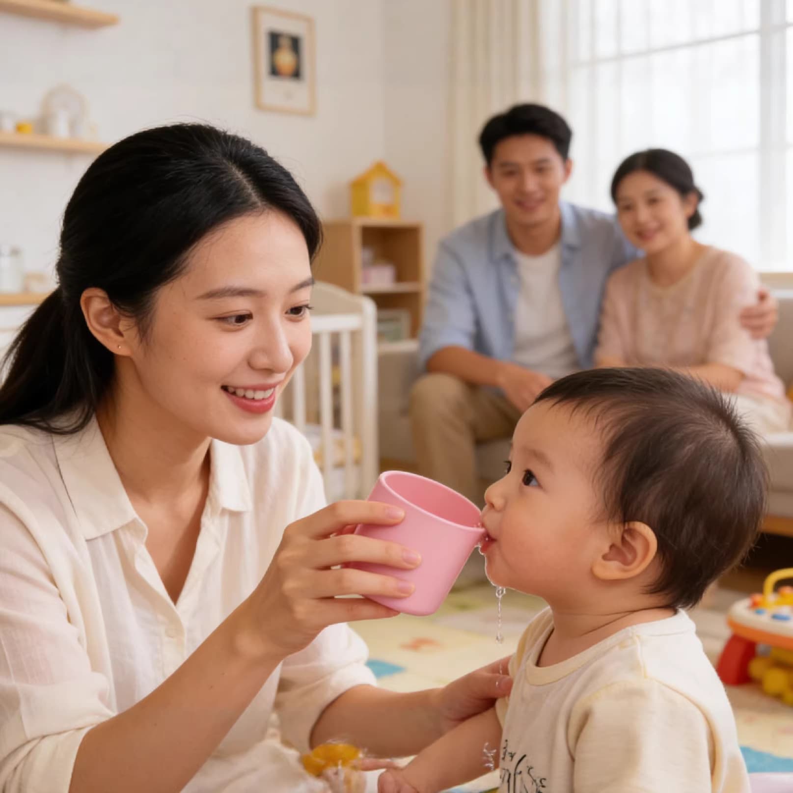 Dumo Children's Food-Grade Silicone Anti-Drop Leak-Proof Water Cup Baby Toddler Sippy Cup Anti-Choking Cup