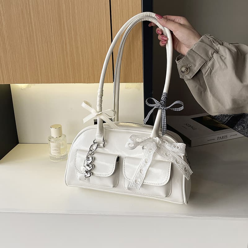 Trendy Stylish Waxed Leather 2026 New Fashion Textured Large Capacity Minimalist Versatile Shoulder Underarm Handbag Crossbody