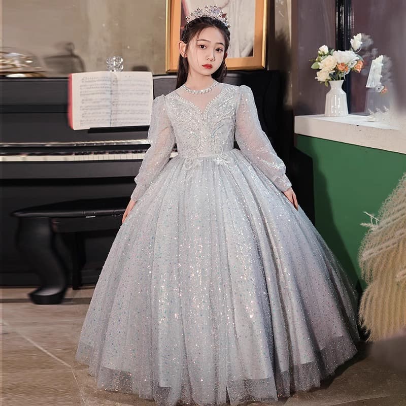 High-end Girls Princess Dress Children Host Catwalk Flower Girl Wedding Little Girl Piano Performance Dress
