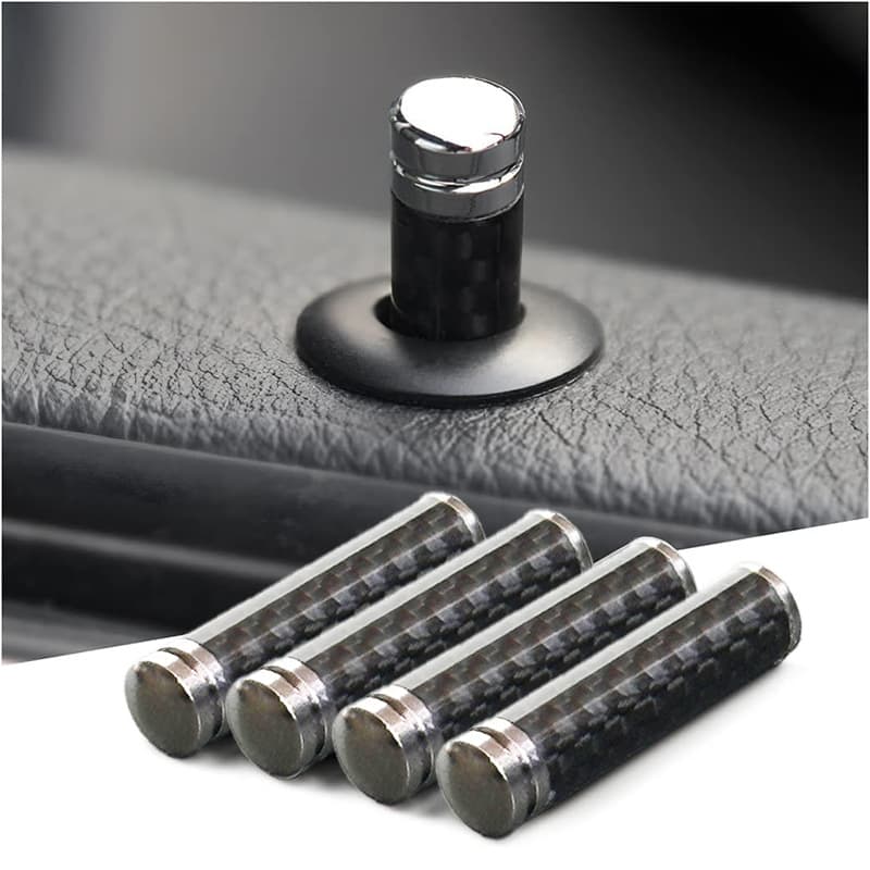 Universal Carbon Fiber Door Handles for BMW and Mercedes-Benz, Carbon Fiber Door Bolt Decorative Covers, Car Door Interior Modification Lock Bolts