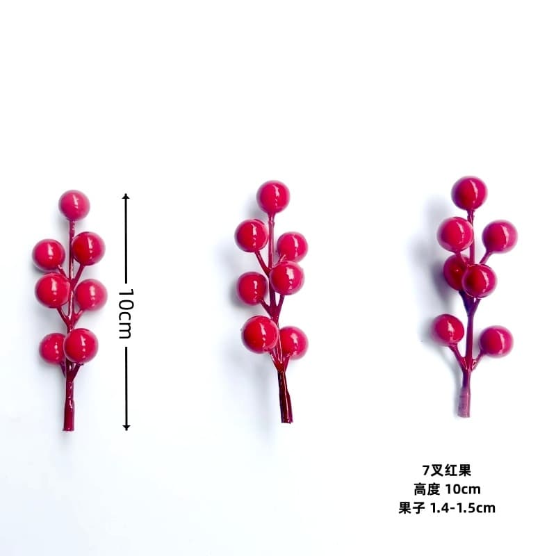 Cross-border e-commerce, 7-head red berries, Christmas foam red berries, artificial red berries, Christmas tree wreath vine accessories, factory direct.