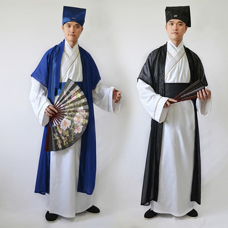 Tang Suit Hanfu Men Chinese Style Scholar Costume Talent Performance Outfit Ancient Ethnic Performance Wear