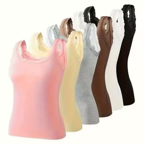 Cross-border Hot Selling Lace Camisole Tank Top for Women, High Elasticity Plus Size Outerwear Base Layer