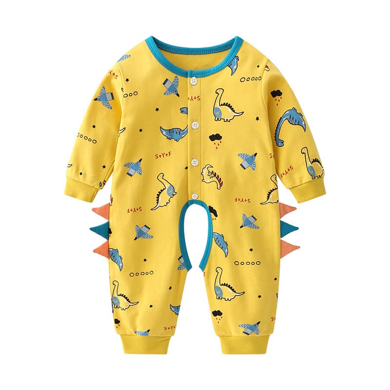 Baby Clothes Spring Autumn Long Sleeve Pure Cotton Open Crotch Bodysuit Newborn Cartoon Cute Super Adorable Romper Crawling Suit