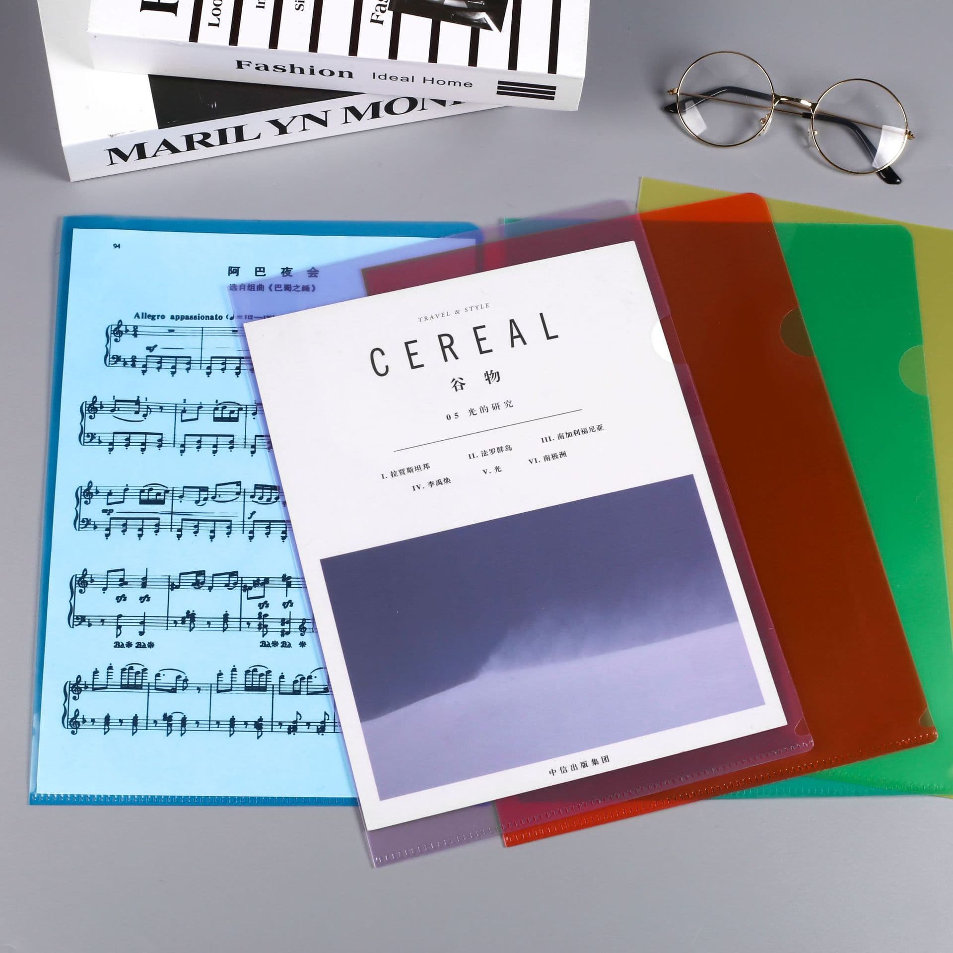 Pinxing wholesale A4 L-type folders, transparent cartoon A5 single-sheet bill holders, E310 storage