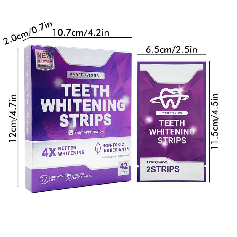 Custom V34 Purple Teeth Whitening Strips OEM ODM Teeth Whitening Strips Whitening Bars White Teeth Cleaning Teeth Strips