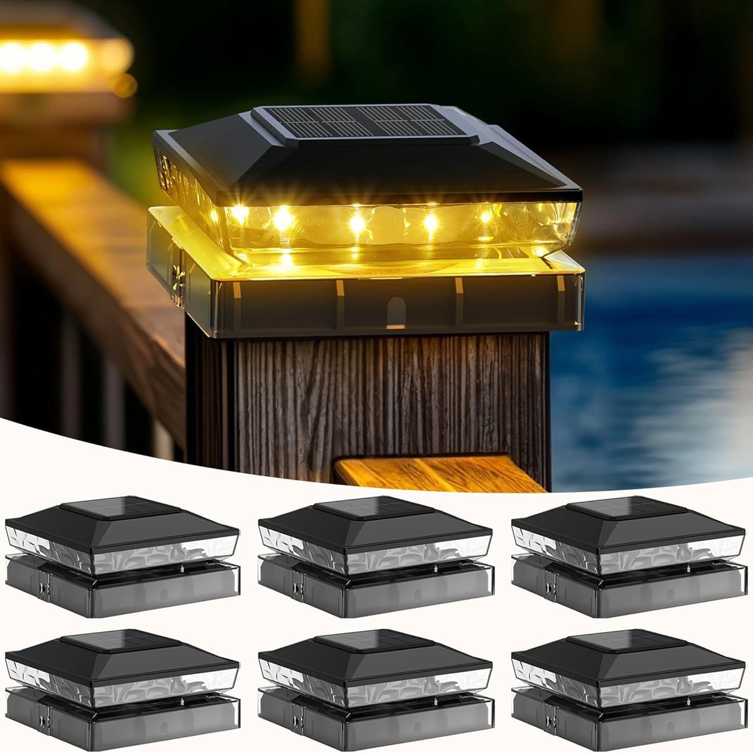 Cross-border Solar Cap Light Outdoor Waterproof Villa Gate Post Light Fence Light Garden Column Light