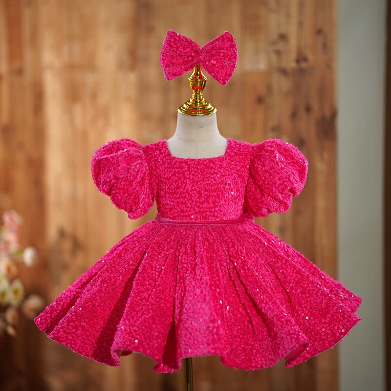Girls' dress, princess dress, pink tutu skirt, birthday host's catwalk, piano performance suit, fashionable flower girl skirt