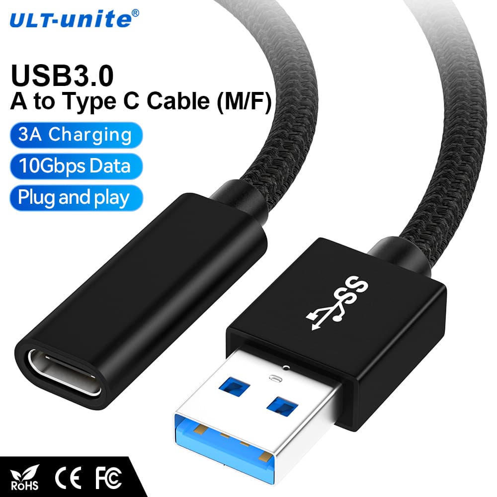 USB 3.0 Cable A Male to C Female 10Gbps 3A Extension Cable