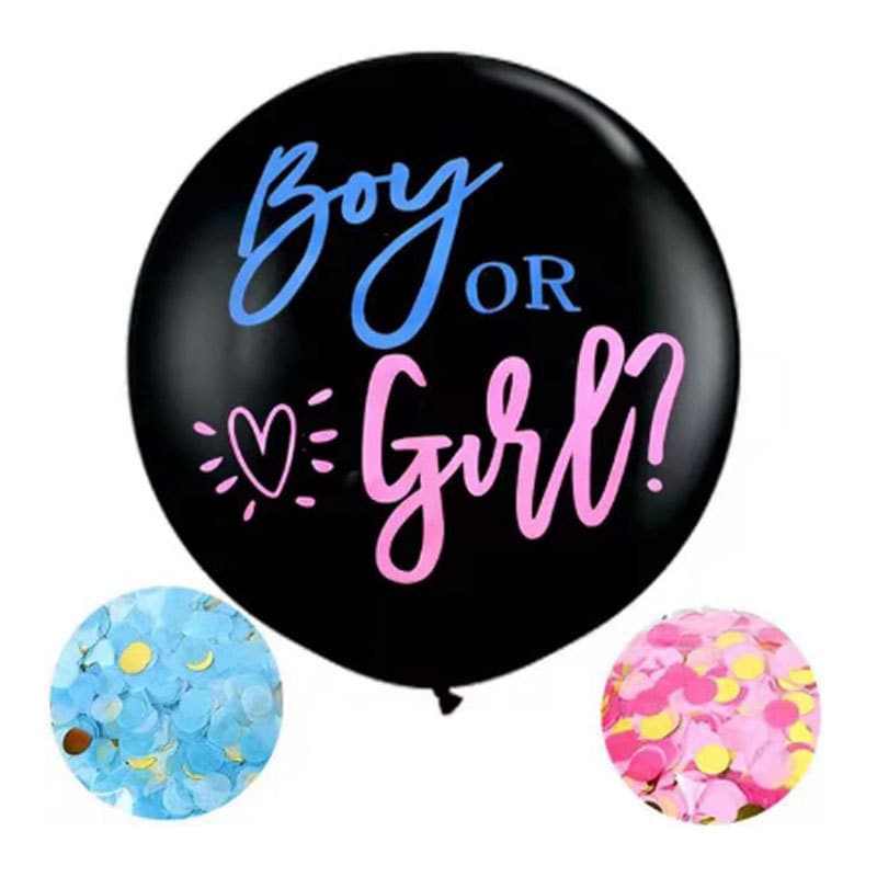 Cross-border balloon boy or girl baby party decoration balloon wholesale 36 inch black gender reveal balloon