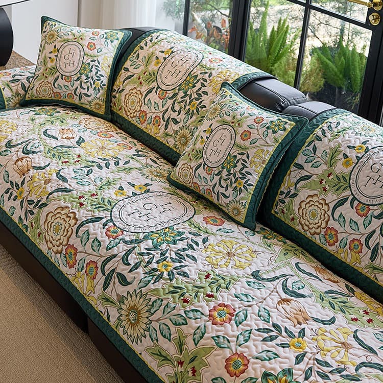 American Country Style Sofa Cushion 2024 New Season Universal High-End Anti-Slip Sofa Cover Sofa Slipcover Backrest Cloth