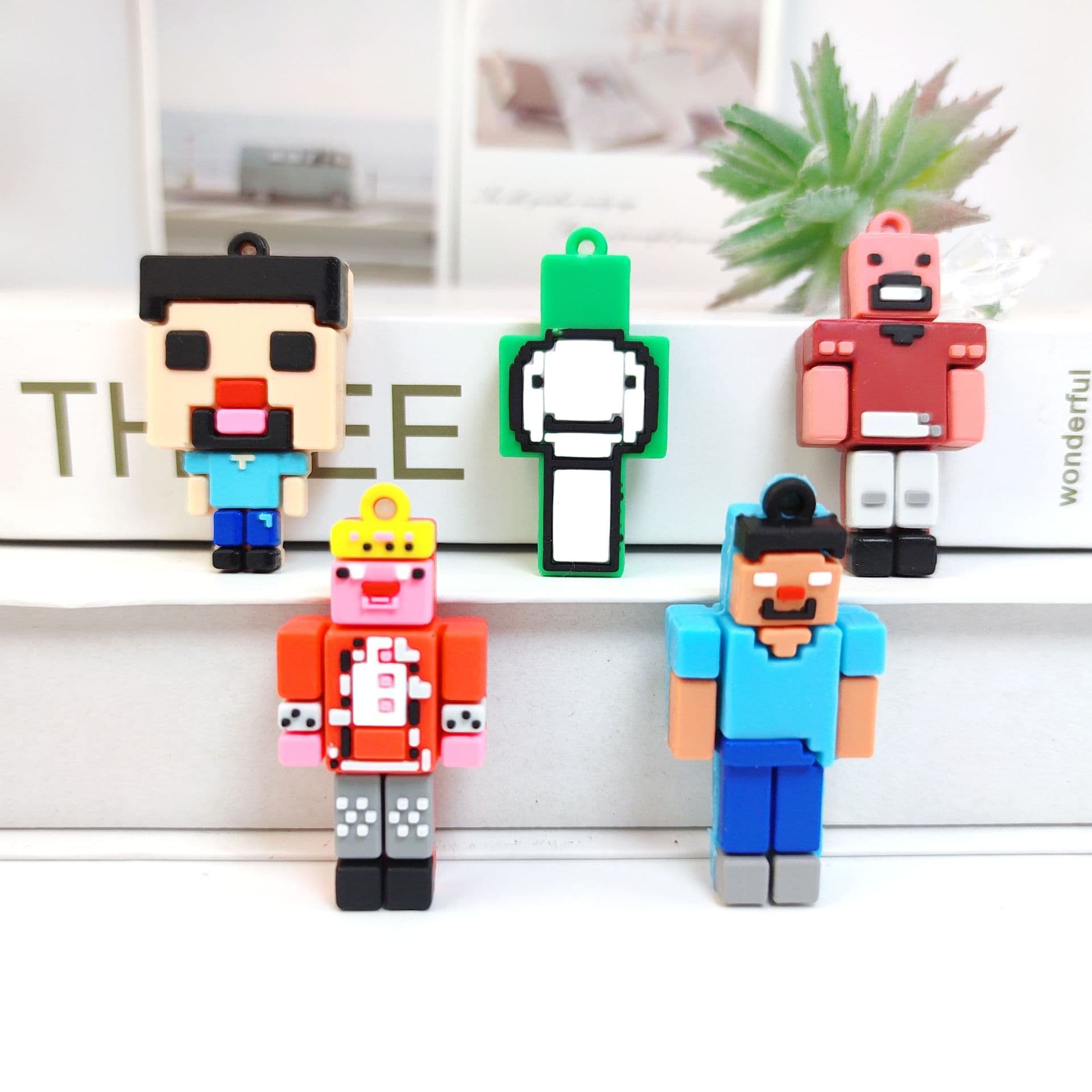 Cartoon Minecraft Sandbox Game Keychain Pendant Minecraft Couple School Bag Keychain Gift