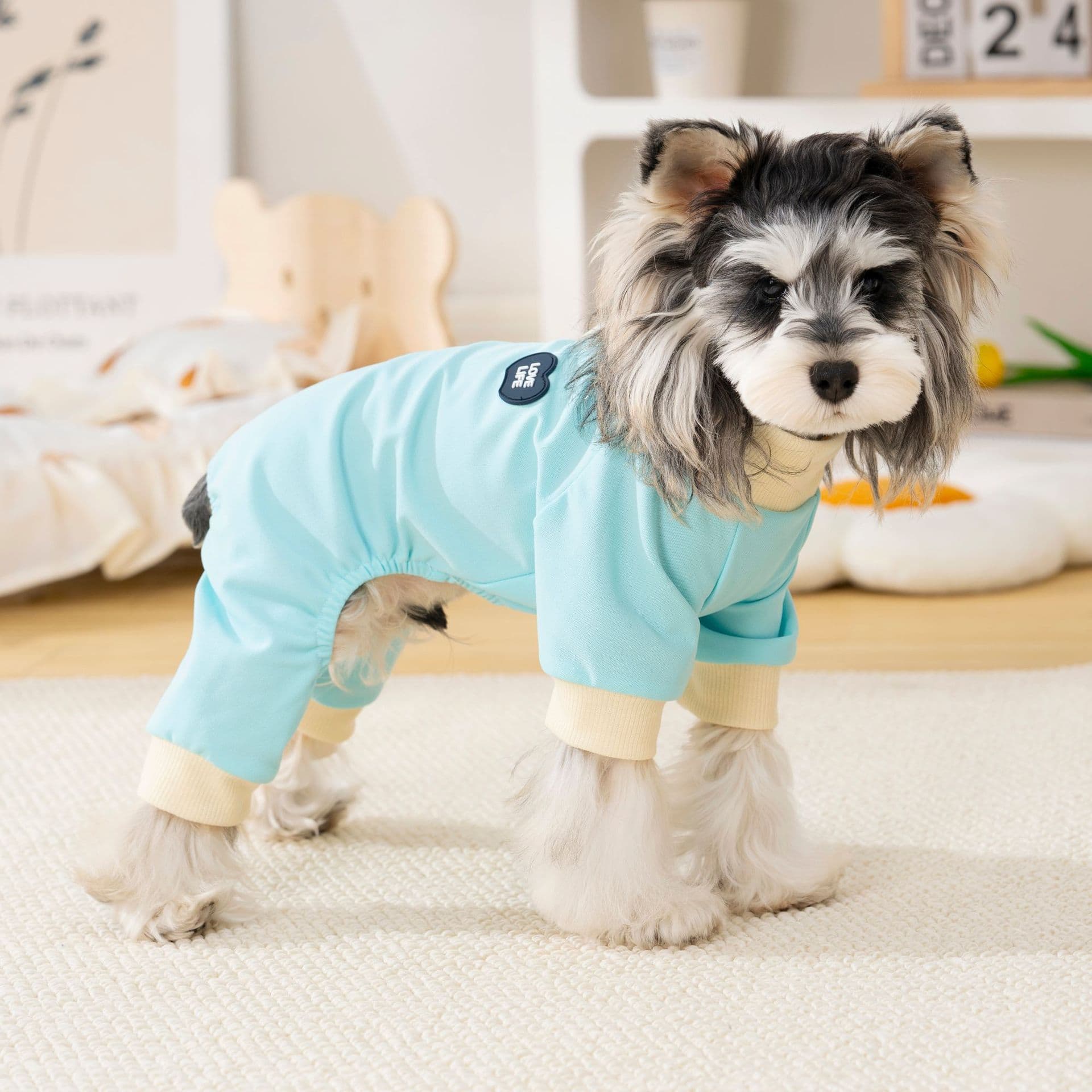 Pet Supplies Korean Style Simple Dog Pajamas Spring Summer New Lightweight Breathable Four-Legged Clothes Ins Style Dog Clothing