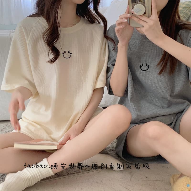 Vietnamese Style Women's Summer Short Sleeve Sleepwear Set Home Clothes Thin Material Comfortable Home Leisure Clothing