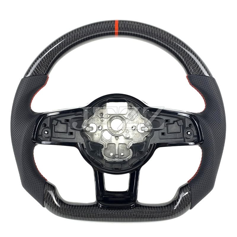 Suitable for Volkswagen Golf MK7 GTI sports carbon fiber LED steering wheel leather modification 2015-2019