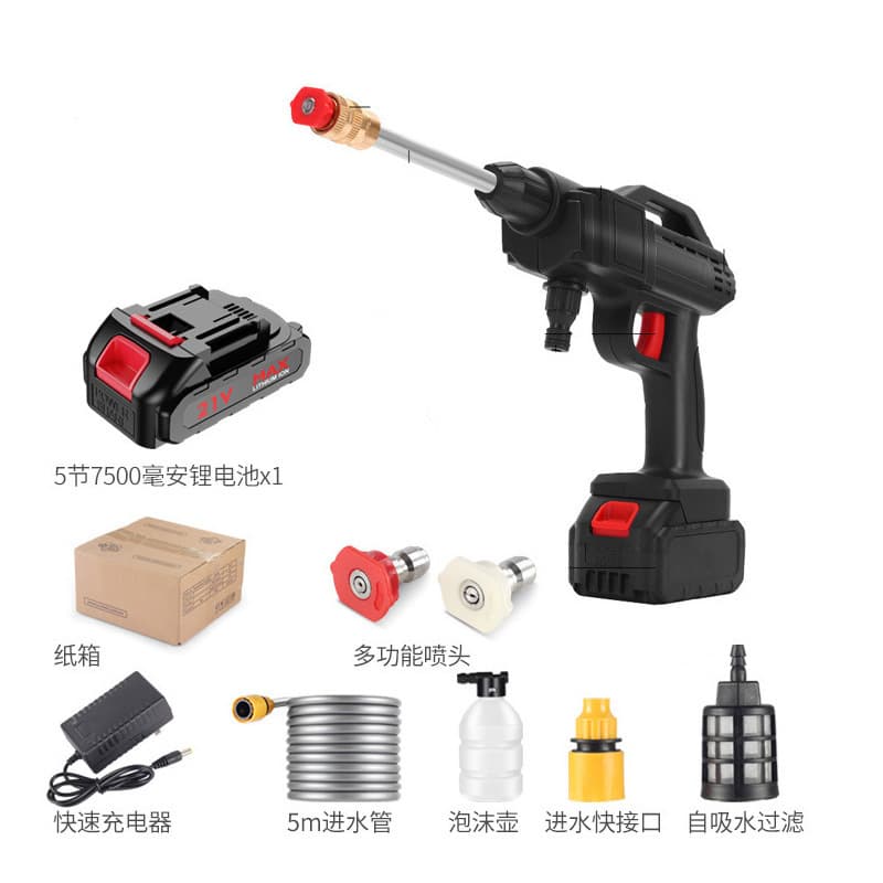Cross-border New Product High-Pressure Car Washer Wireless Lithium Battery Portable Water Gun Rechargeable Household Water Pump Cleaning Tool Factory