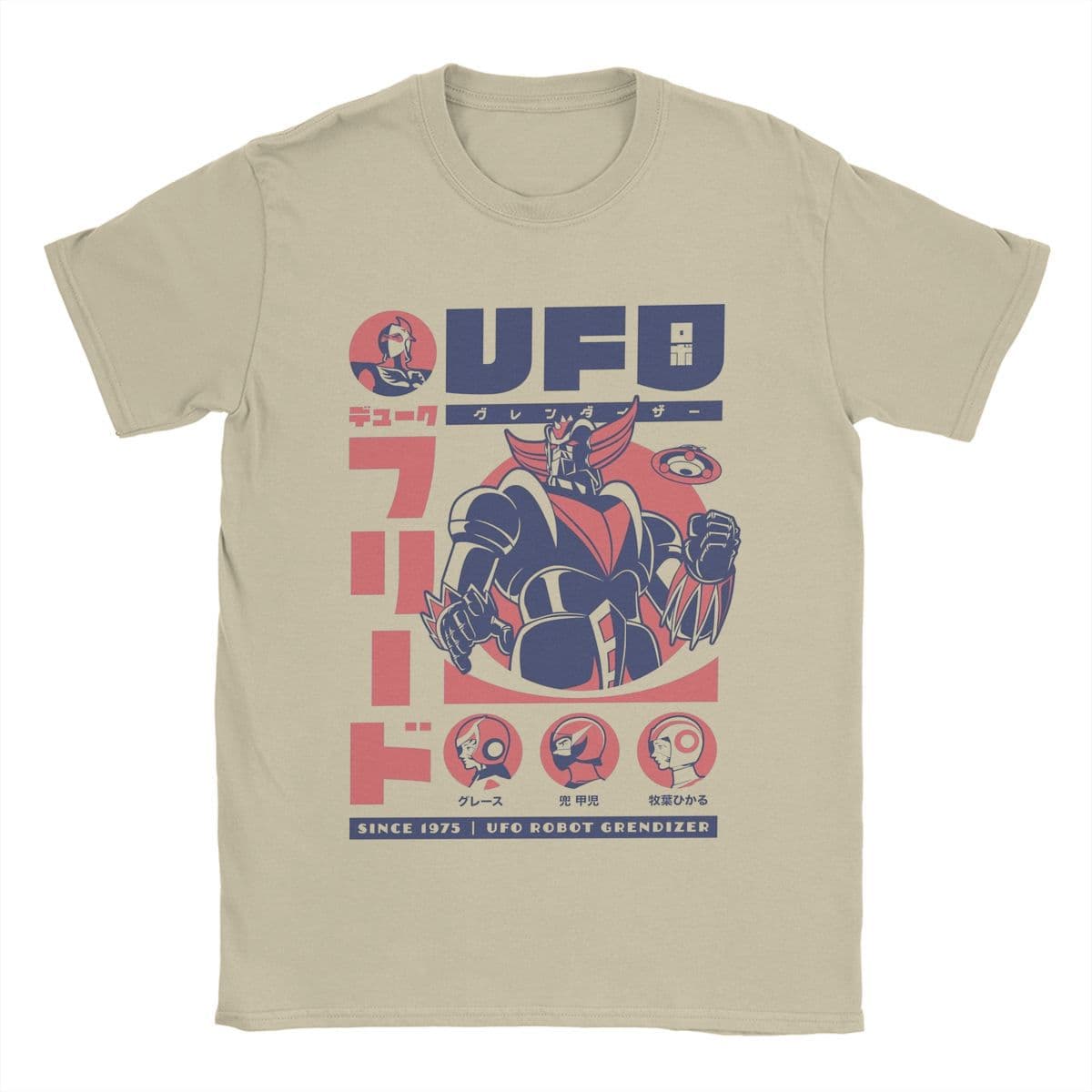 Grendizer Ufo Robot T Shirts Men's Pure Cotton Funny T-Shirt