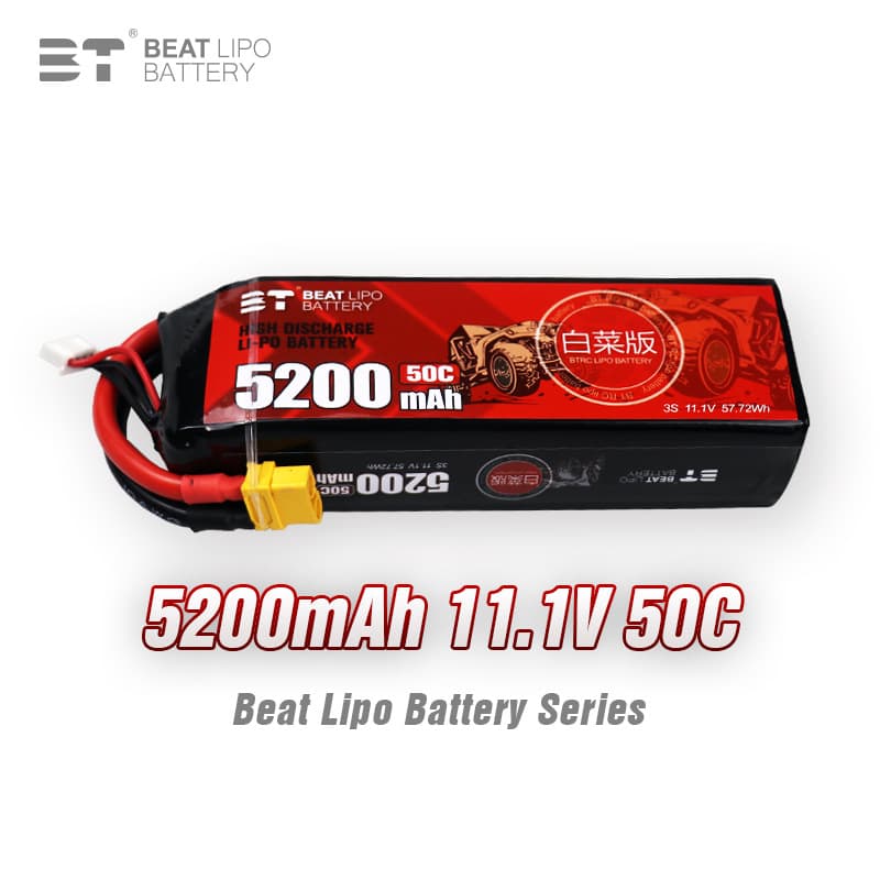 BT LIPO Bette Battery 5200mAh / 3S / 11.1V / 50C / Model Racing Competition Lithium Battery