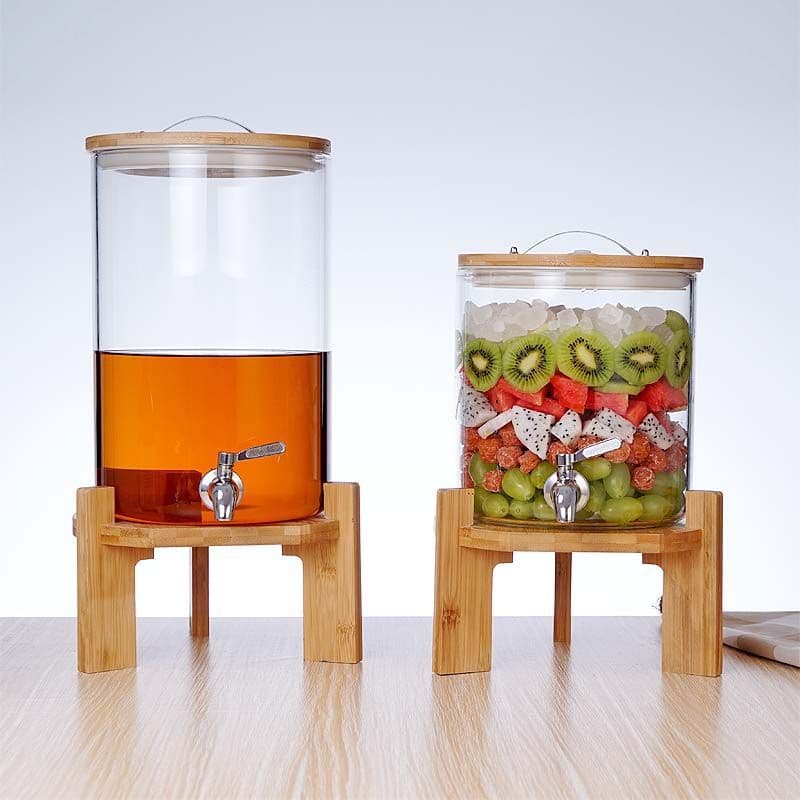 Glass Fermentation Bucket with Spigot Wine Brewing Jar Sealed Jar Fruit Juice Cold Drink Bucket Beer Brewing Barrel