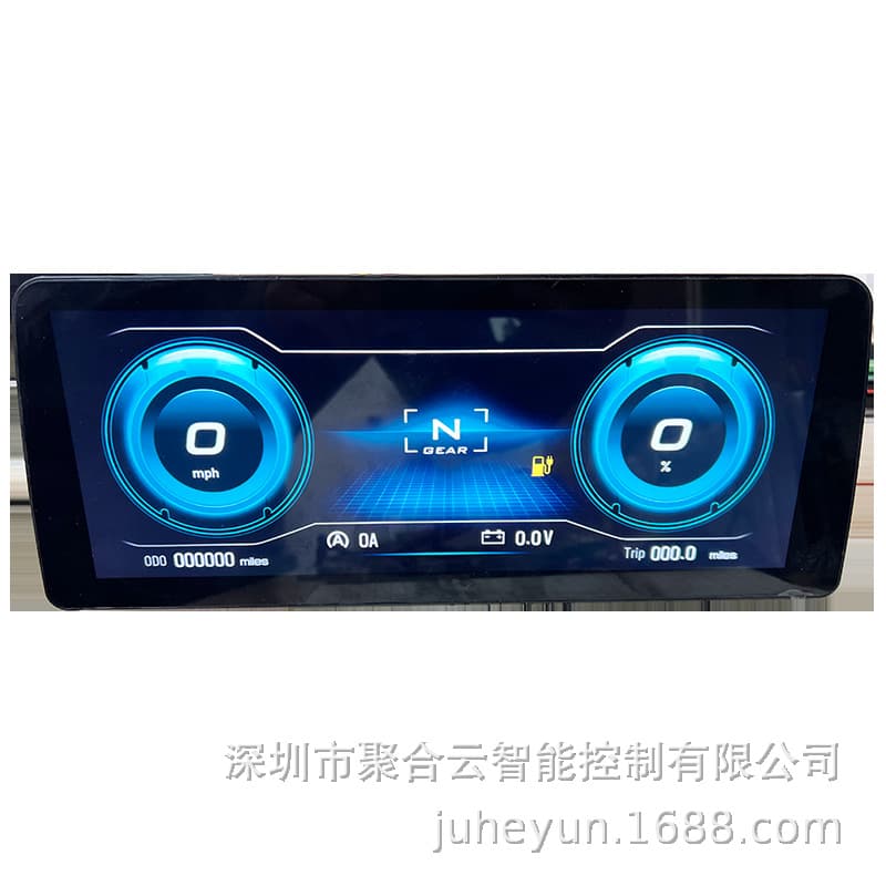 JVYUN 12.3 inch IP66 Waterproof Golf Cart Electric Vehicle Specific Multimedia Meter Digital Screen LCD Screen