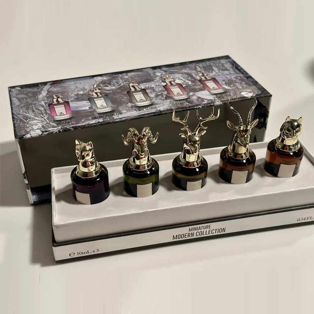 Foreign trade Q version perfume gift box animal head four-piece set A style complete style high value light luxury popular perfume set