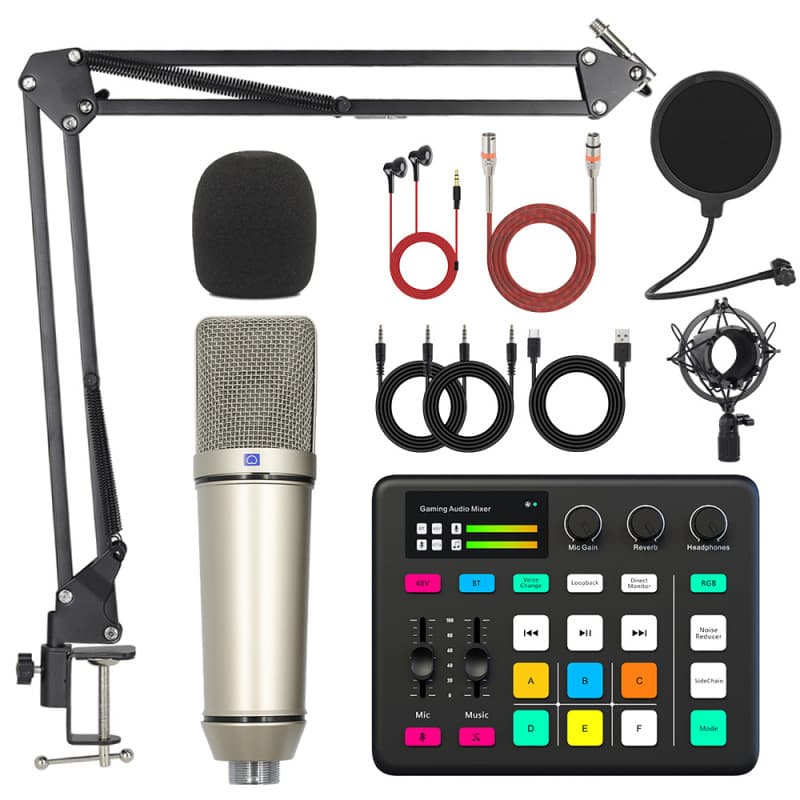 G1 Tuner TK Gaming PC Sound Card RGB Lighting Mixer for PC Mobile Live Streaming Recording Universal Cross-Border