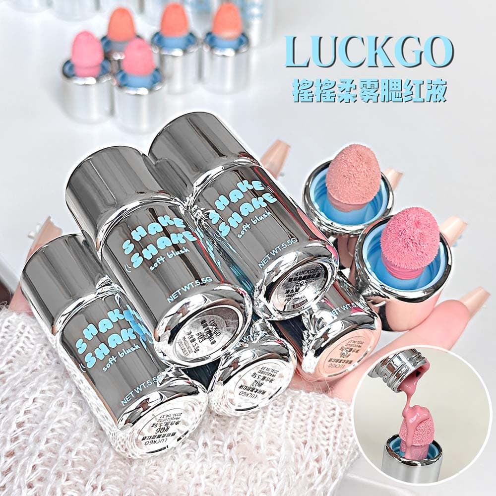 LUCKGO Shake Soft Matte Blush Liquid Korean-style Lightweight Skin-friendly Low-saturation Expanding and Contracting Color Liquid Blush