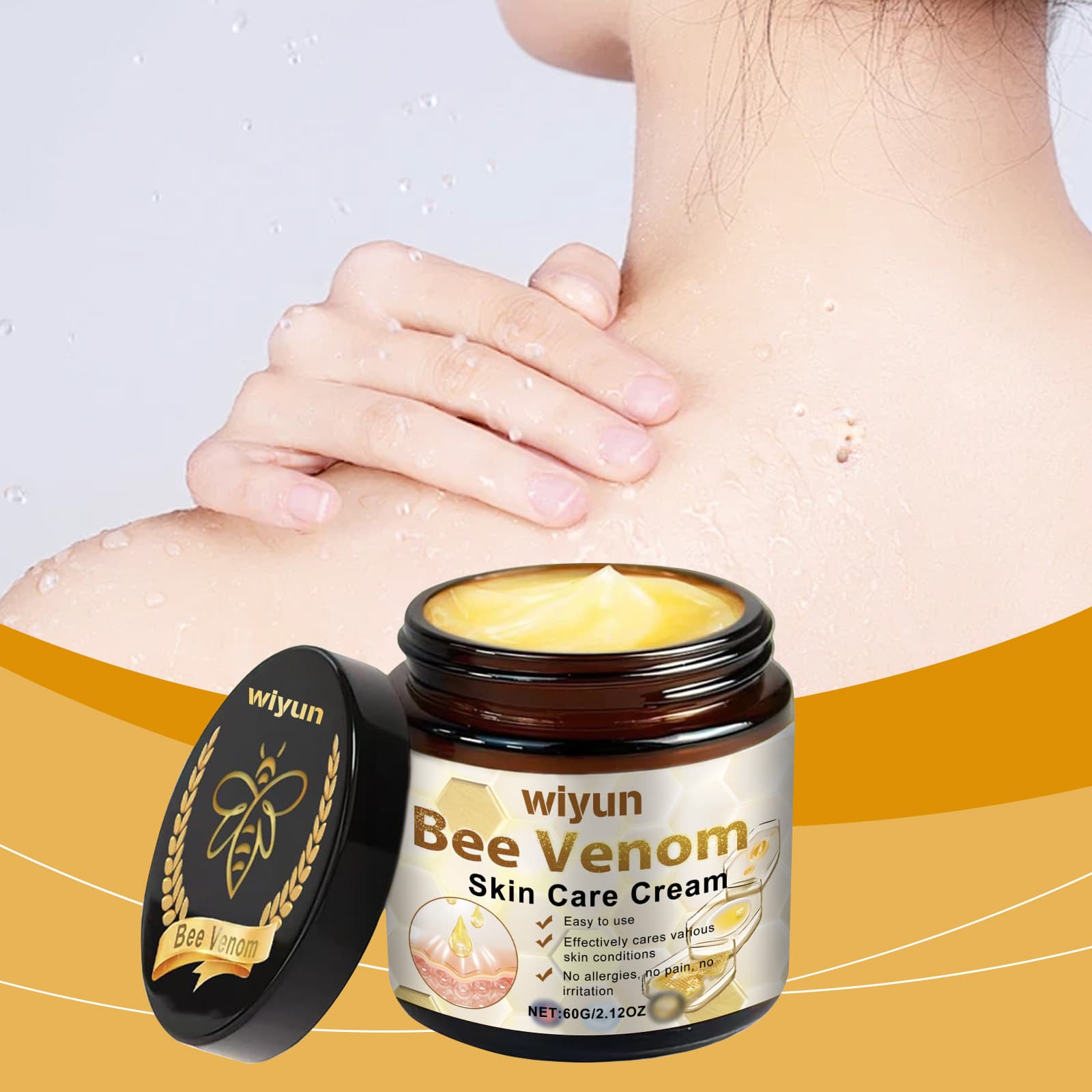 WIYUN Bee Venom Mole and Wart Skin Care Cream Herbal Gentle Fade Moles Clean Skin Care Cream Mole Remover Cream