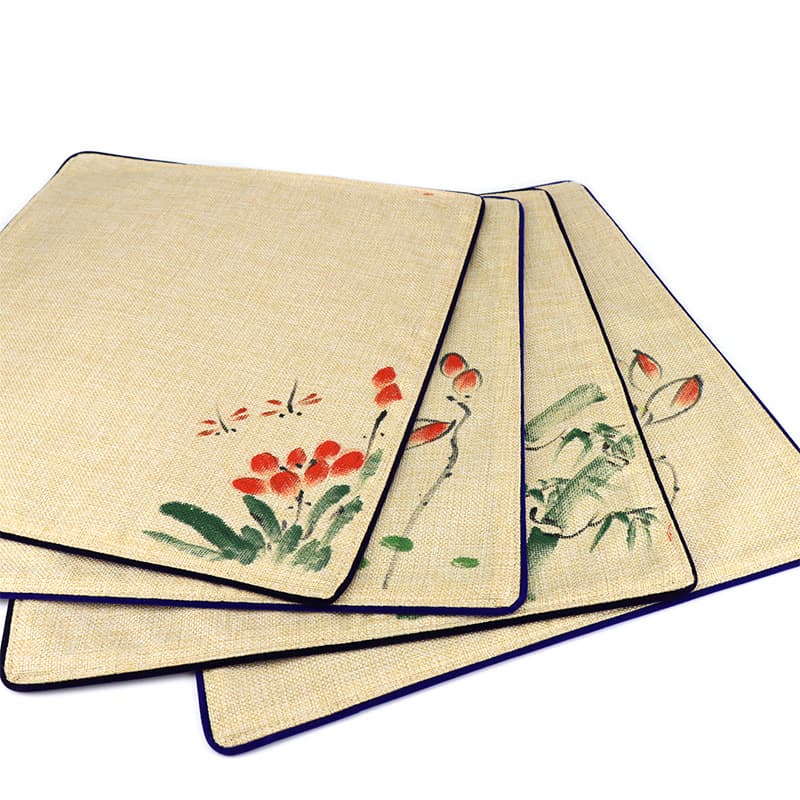 Linen hand-painted printed counter jewelry display cloth double-sided props jewelry jade jade viewing cloth display mat