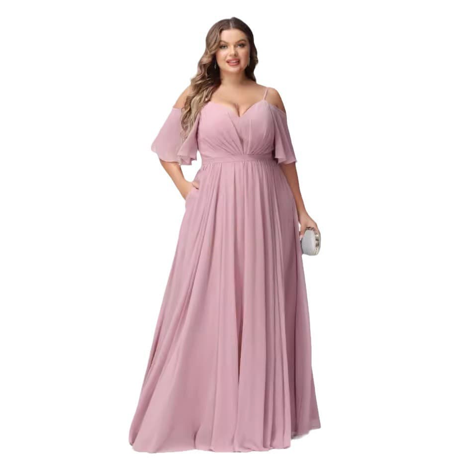 2024 New Foreign Trade Evening Gown New Thin Strap Bridesmaid Dress Long Formal Evening Dress Party Dress