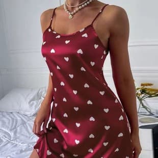 European and American Strap Sleep Dress for Women Summer Sexy Silk-like Print Ice Silk Hot Lingerie Homewear Plus Size