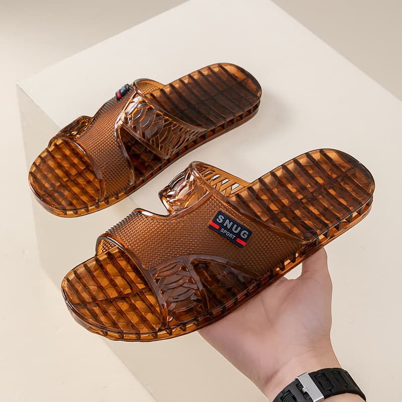 Dropshipping Free Shipping Crystal Slippers Men's Transparent Non-Slip Anti-Odor Wear-Resistant Home Use Middle-Aged and Elderly Sandals