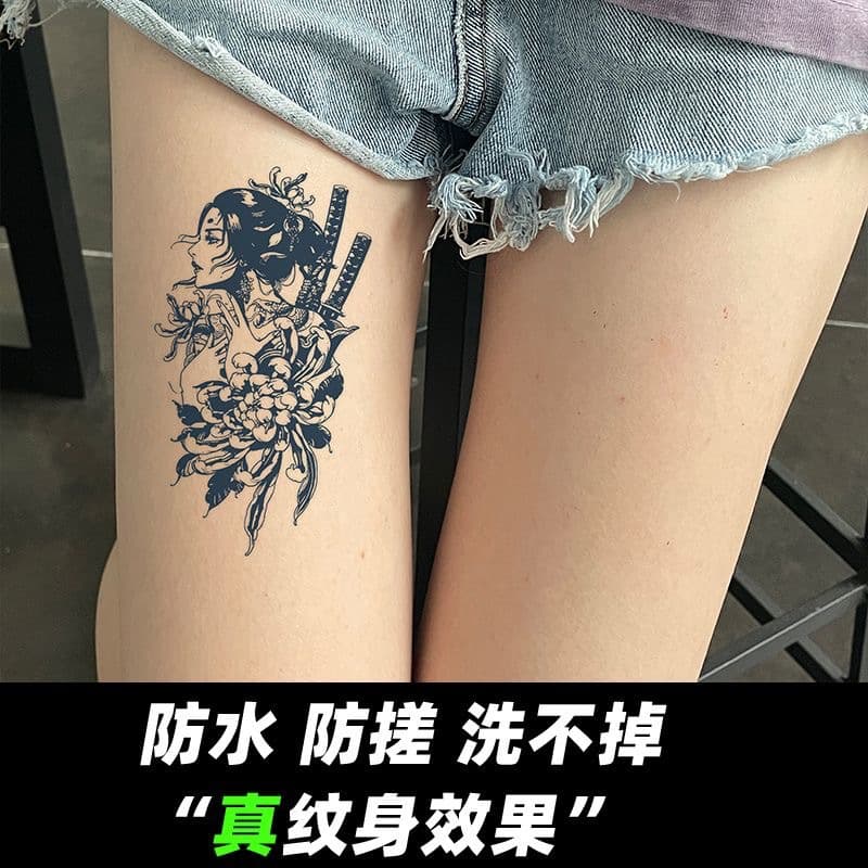 Herbal juice anti-sweat tattoo stickers half arm flower arm leg men and women waterproof long-lasting semi-permanent simulation tattoo wholesale