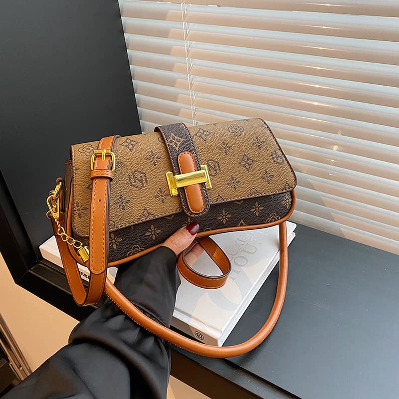 High-end Printed Temperament Women's Bag 2025 New Korean Style Versatile Underarm Bag Niche Shoulder Crossbody Bag