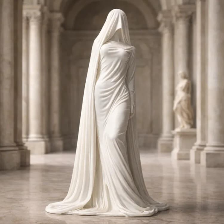 Cross-border new product 3D mysterious masked lady statue character sculpture ornament desktop jewelry wine cabinet decoration