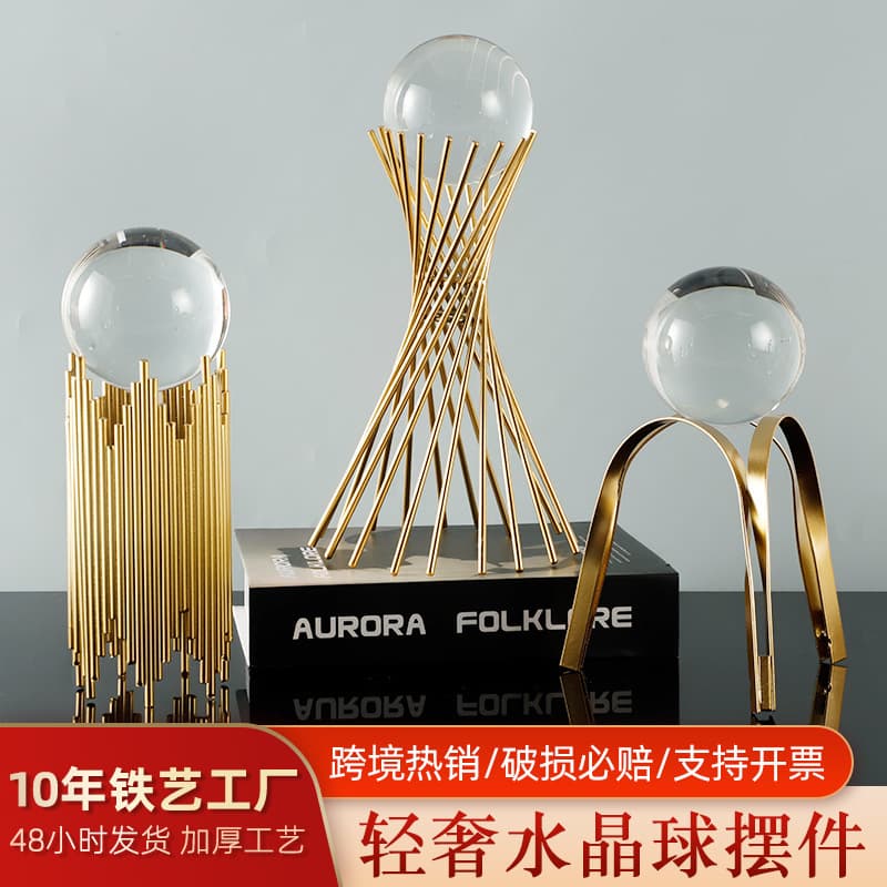 Home decoration light luxury crystal ball handicraft decoration living room entrance wine cabinet office desktop decoration wholesale