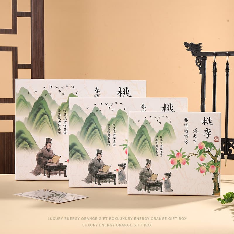 Peaches and Plums All Over the World Empty Box Teacher's Day Gift Box for Female Teacher Birthday Gift Box Packaging Box for Teacher Male Teacher