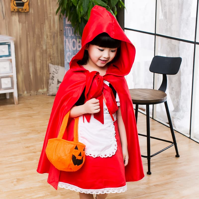 Halloween Children's Costume for Girls Baby Cosplay Little Red Riding Hood Performance Outfit Princess Dress
