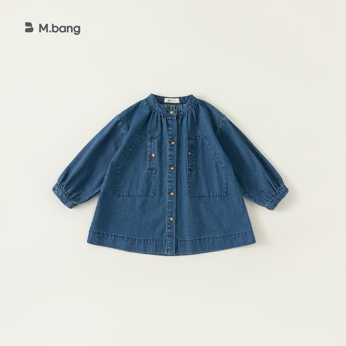 Youbao Children's Wear Korean Style Baby Autumn Solid Color Kids Denim Dress Long Sleeve Little Girls Dress Autumn
